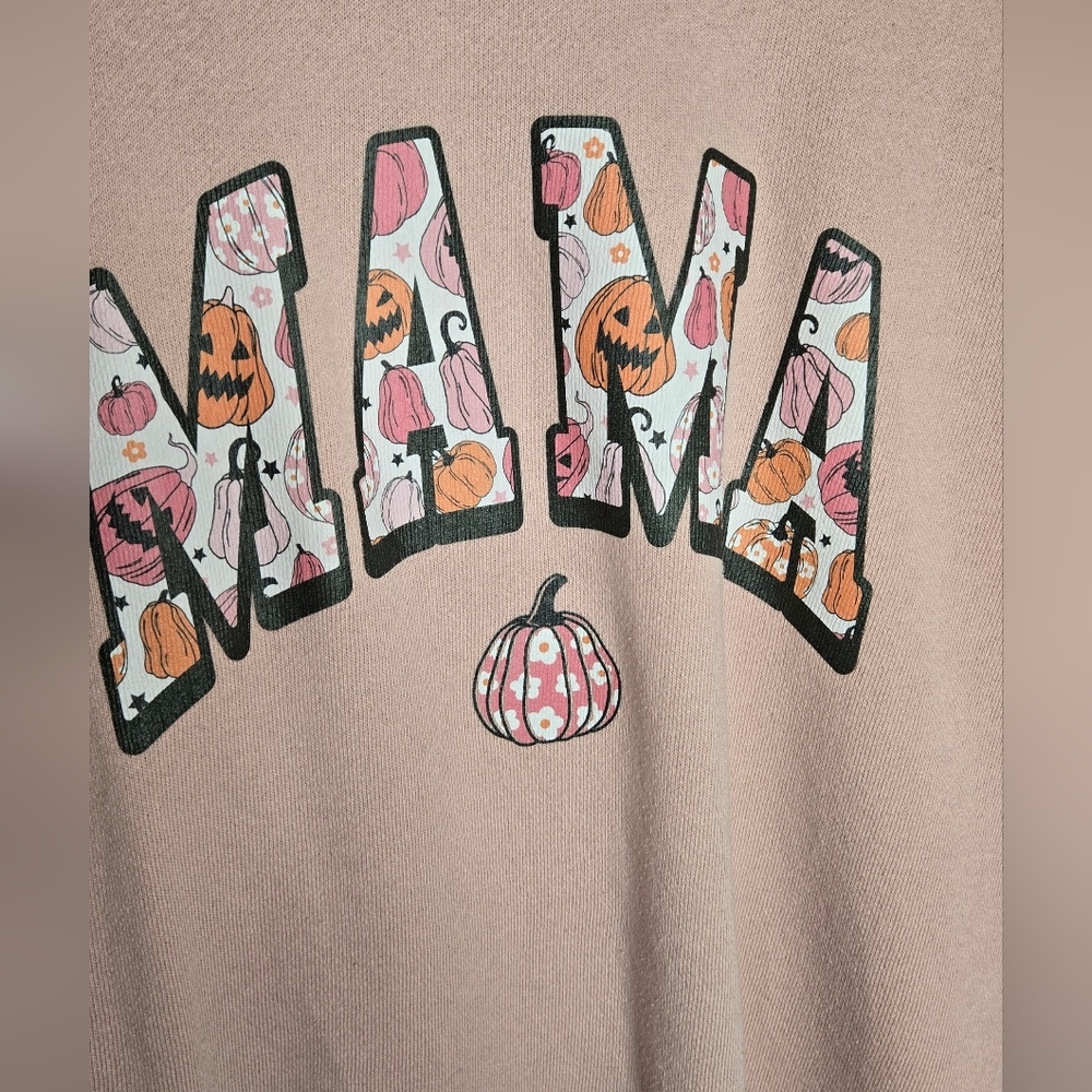 Pink 'MAMA' Halloween Theme Graphic Sweatshirt - Picture 4 of 4